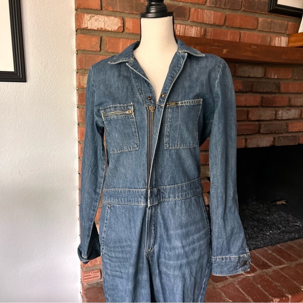 NWT Lee Modern Vintage x Free People Union Alls Cover Alls in Grass Seed Sz S - Picture 5 of 12
